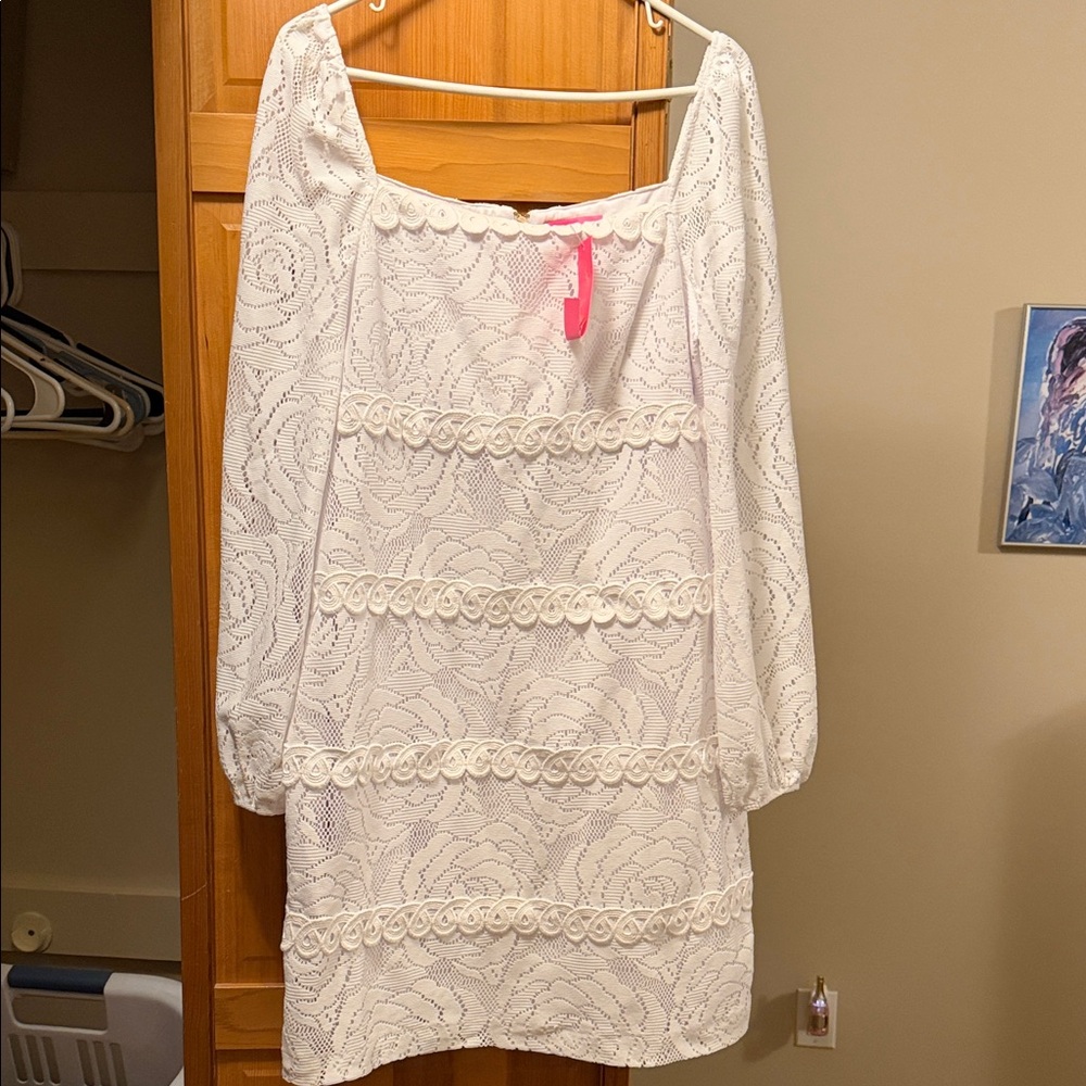 Lilly Pulitzer White Lace Long Sleeve Dress